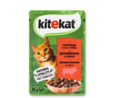 Kitekat Вологий корм для котів пауч Яловичина в соусі 85 г