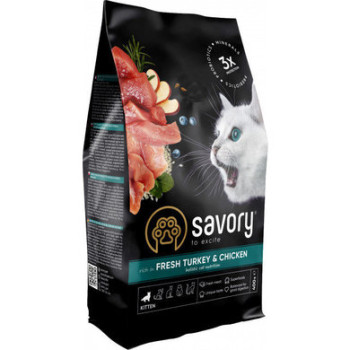 Savory Kitten Сухой корм для котят Курица и индейка 400 г