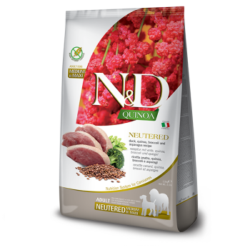 Farmina N&D Neutered Adult Medium&Maxi Сухой корм для собак Утка, киноа, брокколи и спаржа 2,5 кг