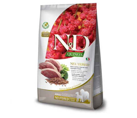 Farmina N&D Neutered Adult Medium&Maxi Сухой корм для собак Утка, киноа, брокколи и спаржа 2,5 кг