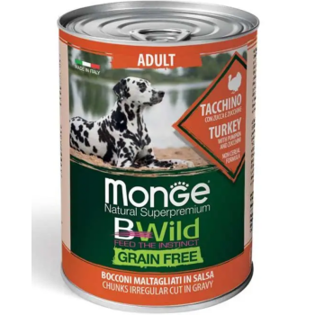 Monge Консерва для собак Bwild Adult Индейка с тыквой и цукини 400 г