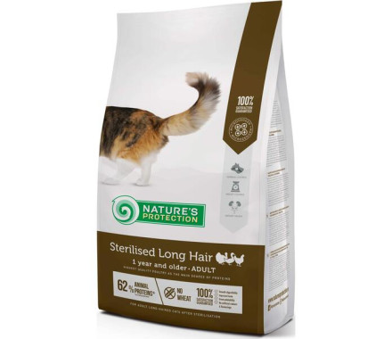 Natures Protection Сухий корм для котів Sterilised Long Hair Птиця 2 кг