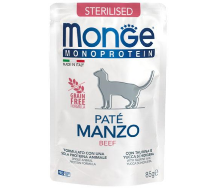 Monge Влажный корм для котов Monoprotein Sterilised Говядина 85 г