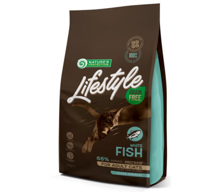 Nature's Protection Сухий корм для котів Lifestyle Біла риба 1,5 кг