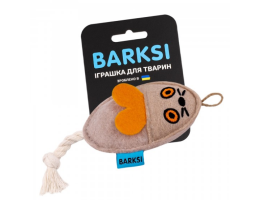 Barksi Игрушка для кошек Мышь с канатом 9х6,5 см бежевая
