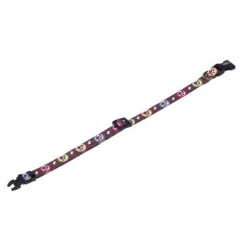 Nobby Ошейник для собак Paw XS-S нейлон 1×20‑35 см коричневый с лапками