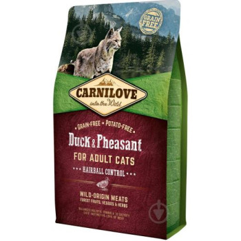 Carnilove Hairball Control Сухой корм для котов Утка и фазан 2 кг
