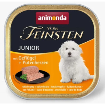 Animonda Vom Feinsten Junior Консерва для щенков с птицей и сердцами индейки 150 г