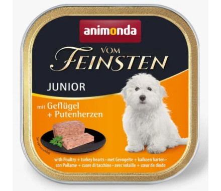 Animonda Vom Feinsten Junior Консерва для щенков с птицей и сердцами индейки 150 г