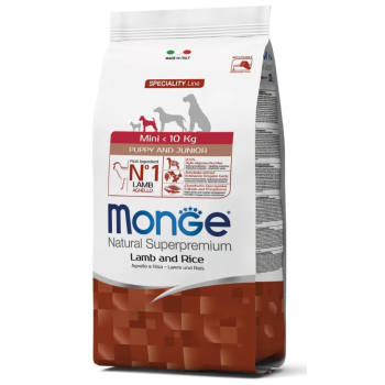 Monge Сухой корм для щенков Mini Puppy&Junior Ягненок и рис 2,5 кг