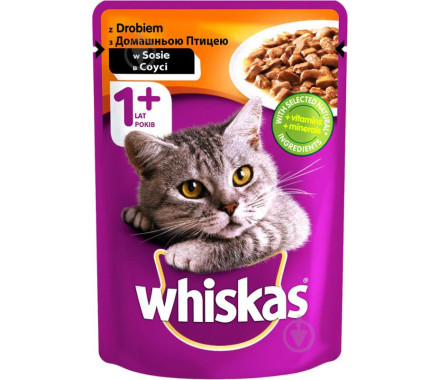 Whiskas Влажный корм для котов Домашняя Птица в соусе 85 г