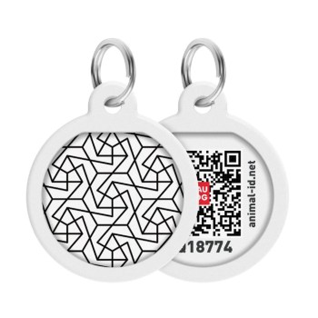 WAUDOG Smart ID Адресник для собак и котов QR-паспорт премиум d 25 мм Геометрия