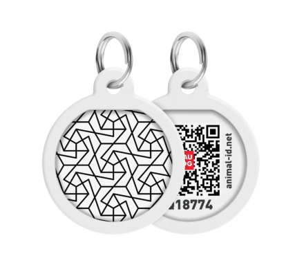 WAUDOG Smart ID Адресник для собак и котов QR-паспорт премиум d 25 мм Геометрия