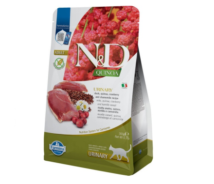 Farmina N&D Quinoa Urinary Adult Сухой корм для котов Утка, киноа, клюква и ромашка 300 г