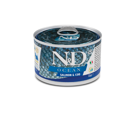 Farmina N&D Grain Free Adult Mini Консерва для собак Лосось и треска 140 г