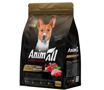 AnimAll Dog Сухий корм для собак середніх порід Індичка та ягня 2,5 кг