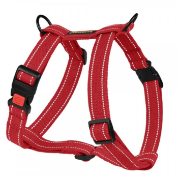 BronzeDog Шлея для собак Cotton Н-образная Брезент ОГ 36-60 см ОШ 20-30 см Ш 16 мм красная