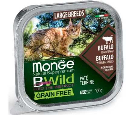 Monge Влажный корм для котов Bwild Grain Free Буйвол 100 г