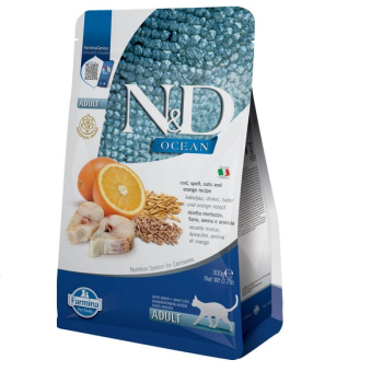Farmina N&D Low Grain Ocean Adult Сухой корм для котов Треска 300 г