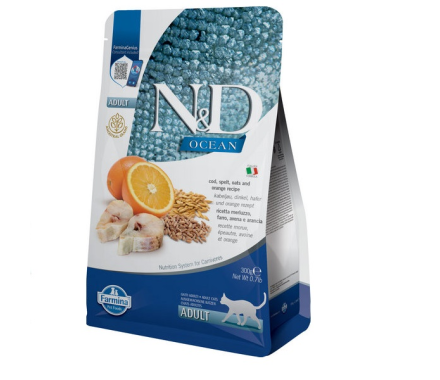 Farmina N&D Low Grain Ocean Adult Сухой корм для котов Треска 300 г