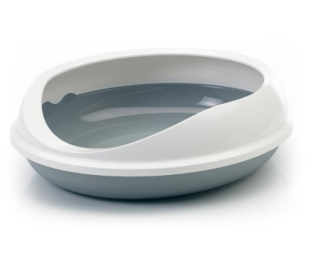 Nobby Туалет для котів з рамкою Figaro Oval 48,5х55х15,5 см сірий