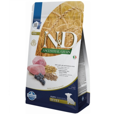 Farmina N&D Low Grain Puppy Mini Сухой корм для щенков Ягнёнок и черника 800 г