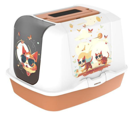 Moderna Туалет для котов закрытый Trendy Cat Indy&Louise 50х39х37 см карамель