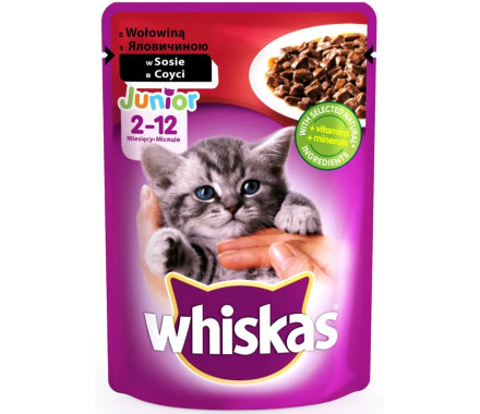 Whiskas Влажный корм для котят Говядина в соусе 85 г