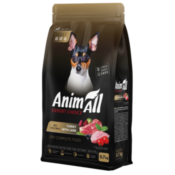 AnimAll Dog Сухий корм для собак малих порід Індичка та ягня 700 г
