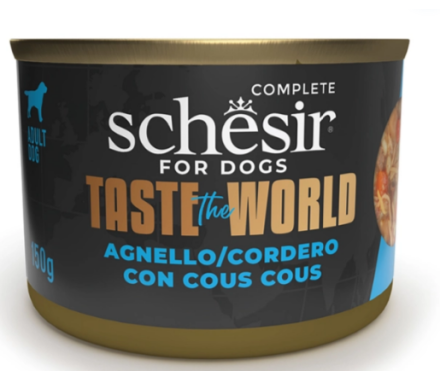 Schesir Taste the World Консерва для собак Ягнёнок с кускусом в бульоне 150 г