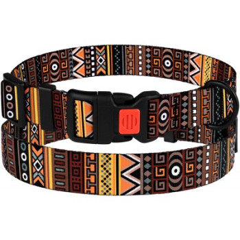 BronzeDog Ошейник для собак Urban Этнический нейлоновый ОГ 25-33 см Ш 16 мм оранжевый