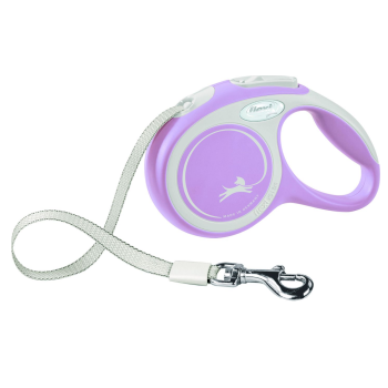 Flexi New Comfort Рулетка-поводок для собак лента XS 3 м розовая