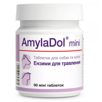 Dolfos AmylaDol Mini Таблетки для собак та котів при порушенні травлення 90 табл