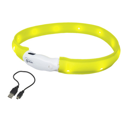 Nobby Ошейник для собак USB Visible 1x40 см желтый