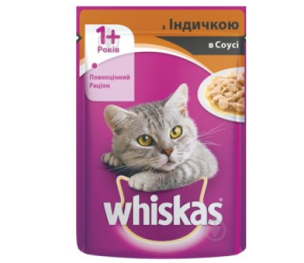 Whiskas Влажный корм для котов Индейка в соусе 85 г