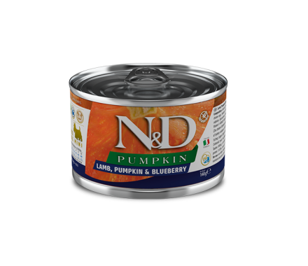 Farmina N&D Grain Free Adult Mini Консерва для собак Тыква, Ягнёнок и черника 140 г