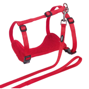 Nobby Шлейка + поводок Mesh L–XL нейлоновый красный