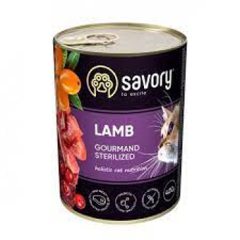 Savory Sterilised Консерва для котов Ягнёнок 400 г