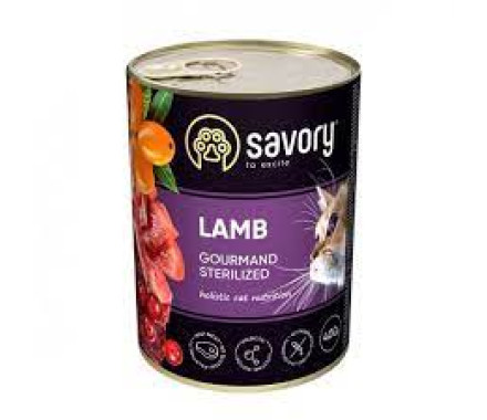 Savory Sterilised Консерва для котов Ягнёнок 400 г