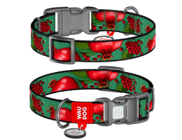 Waudog Nylon Ошейник для собак QR паспорт пластиковый фастекс Ш 20 мм Д 28-40 см Гранаты