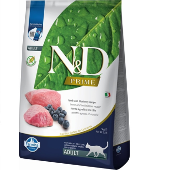 Farmina N&D Prime Grain Free Adult Сухой корм для котов Ягненок и черника 5 кг