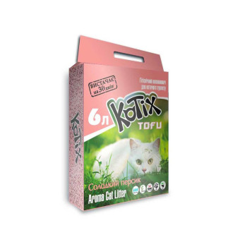 Kotix Tofu Наполнитель соевый Honey Peach 6 л