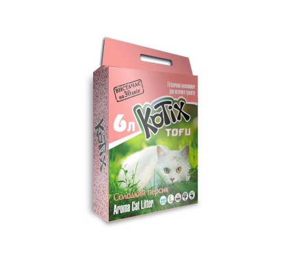 Kotix Tofu Наполнитель соевый Honey Peach 6 л