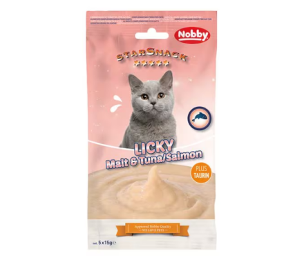 Nobby Лакомства для котов StarSnack Licky Malt Tuna Salmon 5х15 г