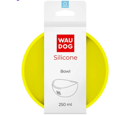 Waudog Silicone Миска для котов 250 мл желтая