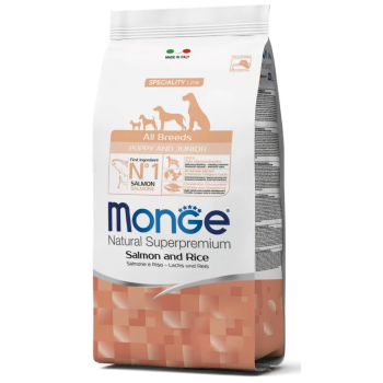 Monge Сухой корм для щенков All breeds Puppy&Junior Лосось и рис 800 г