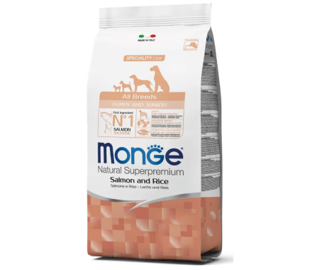 Monge Сухой корм для щенков All breeds Puppy&Junior Лосось и рис 800 г