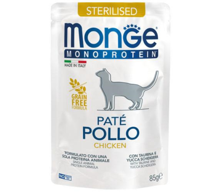 Monge Влажный корм для котов Monoprotein Sterilised Курица 85 г