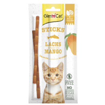 GimCat Ласощі для котів Палички Duo-Sticks Лосось та манго 3х5 г