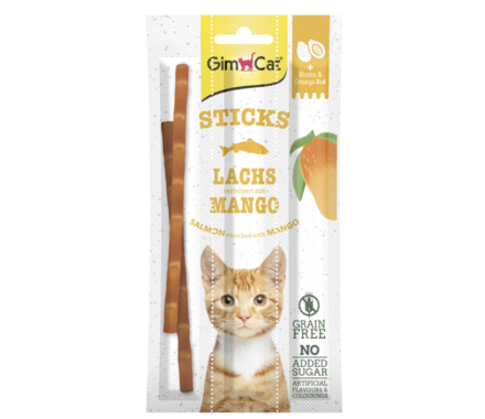 GimCat Лакомства для котов Палочки Duo-Sticks Лосось и манго 3х5 г